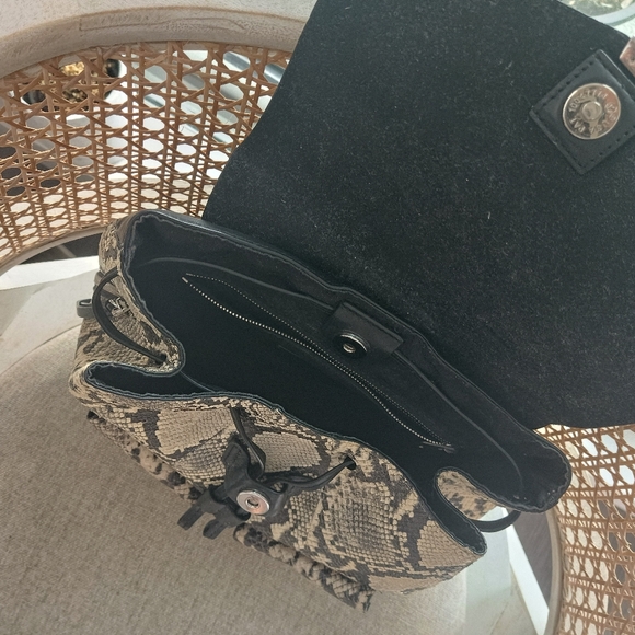 AllSaints leather snakeskin print backpack - Picture 6 of 9